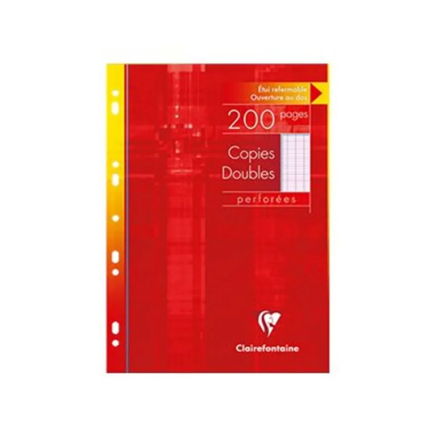 Clairefontaine - copies doubles - 200 pages - A4 - grands carreaux (Seyes) - perforées