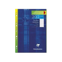 Clairefontaine - feuilles simples A4 - 200 pages - petits carreaux (5x5 mm) - perforées
