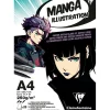 Clairefontaine - Illustration Manga - bloc encollé - A4 - 20 feuilles - 250g