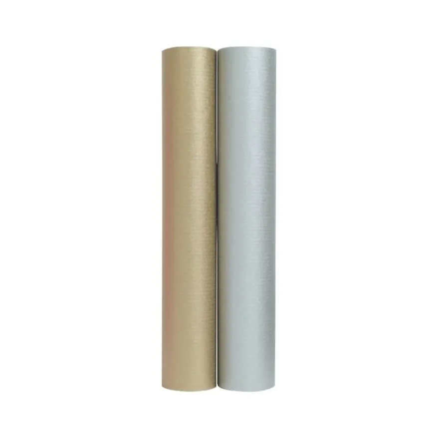 Clairefontaine - Papier cadeau kraft - 70 cm x 3 m - 60 g/m² - or ou argent