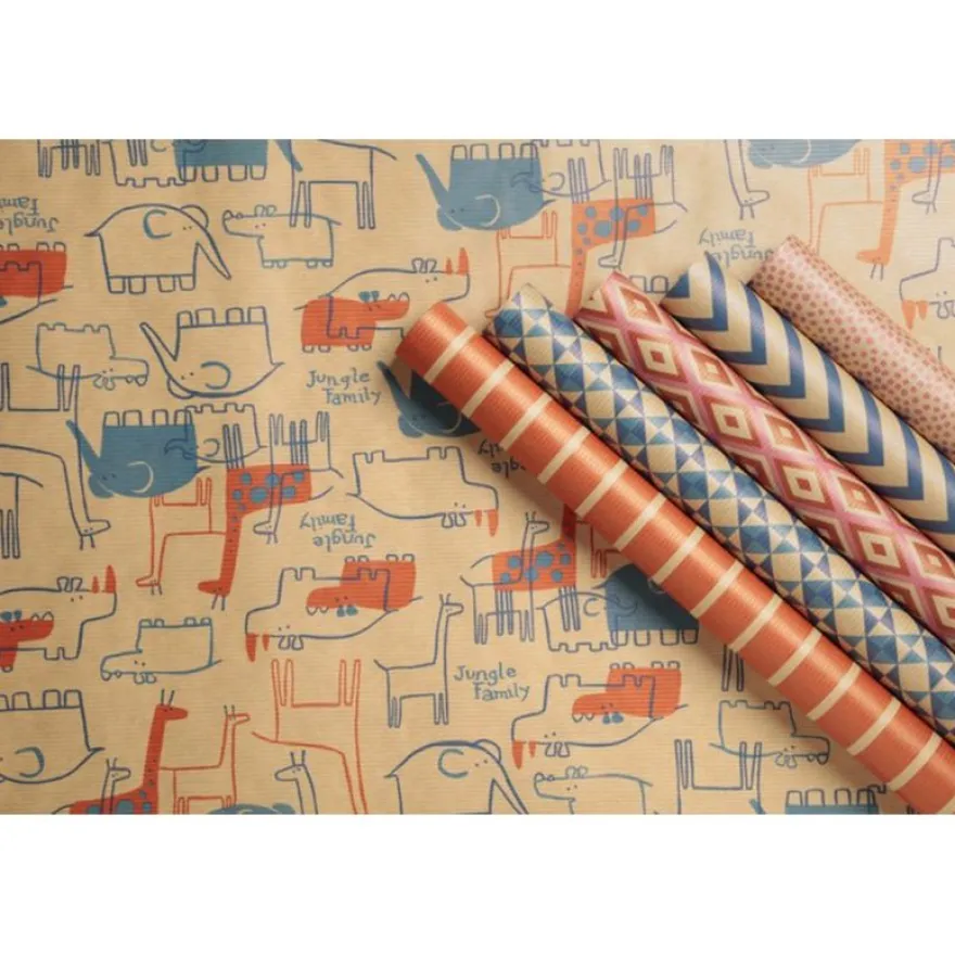 Clairefontaine - Papier cadeau kraft - 70 cm x 2 m - 60 g/m² - différents motifs disponibles