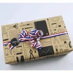 Clairefontaine - Papier cadeau kraft - 70 cm x 50 m - 70 g/m² - motif papeterie