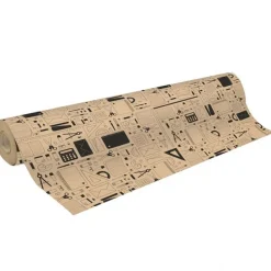 Clairefontaine - Papier cadeau kraft - 70 cm x 50 m - 70 g/m² - motif papeterie