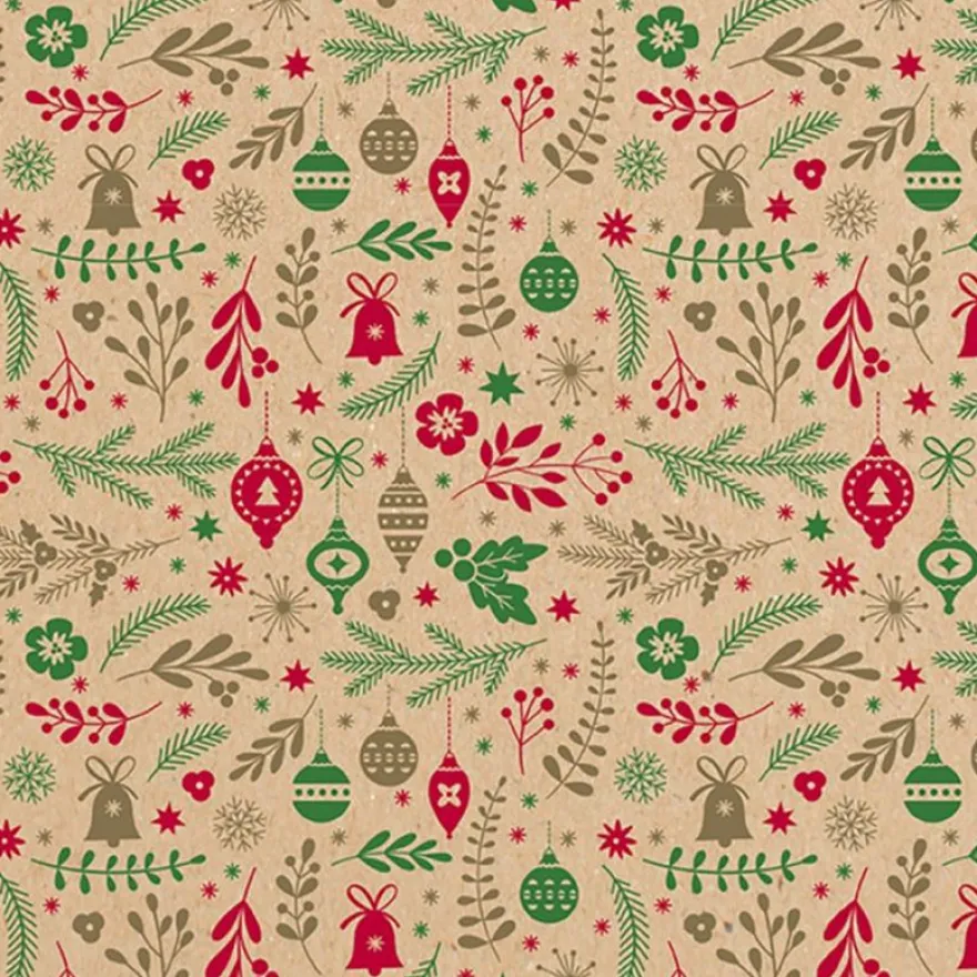 Clairefontaine - Papier cadeau kraft - 70 cm x 50 m - décorations de Noël