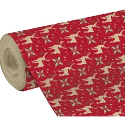 Clairefontaine - Papier cadeau kraft - 70 cm x 50 m - 70 g/m² - rennes rouges