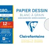 Clairefontaine - Pochette papier à dessin - 15 feuilles (dont 3 gratuites) - 24 x 32 cm - 180 gr - blanc