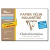 Clairefontaine - Pochette papier millimétré - 15 feuilles - A4 - 90 gr