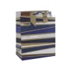 Clairefontaine - Sac cadeau kraft - rayures bleu - 26,5 cm x 14 cm x 33 cm