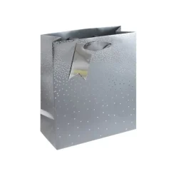 Clairefontaine - Sac cadeau - pluies d'étoiles argent - 21,5 cm x 10,2 cm x 25,3 cm