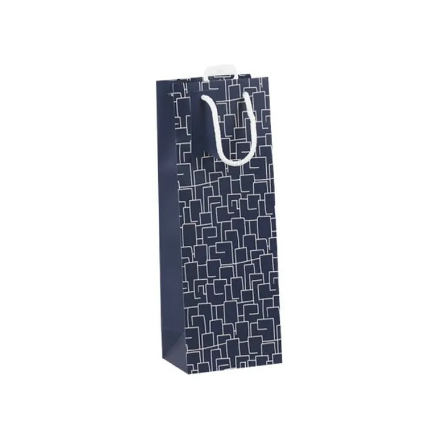 Clairefontaine - Sac cadeau spécial bouteille - men in blue - 12,7 cm x 9 cm x 35,5 cm