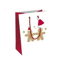 Clairefontaine - Sac cadeau kraft - pain d'épices blanc - 21,5 cm x 10,2 cm x 25,3 cm