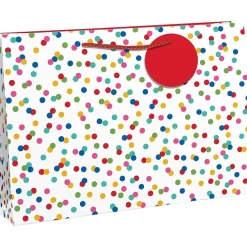 Clairefontaine - Sac cadeau à pois multicolore - 37,3 x 11,8 x 27,5 cm