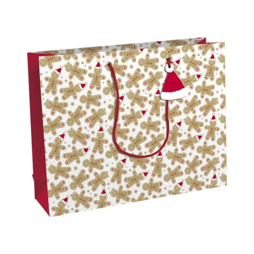 Clairefontaine - Sac cadeau kraft - pain d'épices blanc - 37,3 cm x 11,8 cm x 27,5 cm