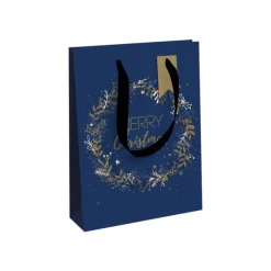 Clairefontaine - Sac cadeau - 26,5 cm x 14 cm x 33 cm - nuit étoilée bleu/or