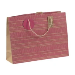 Clairefontaine - Sac cadeau kraft - néon rose fluo - 37,3 cm x 11,8 cm x 27,5 cm