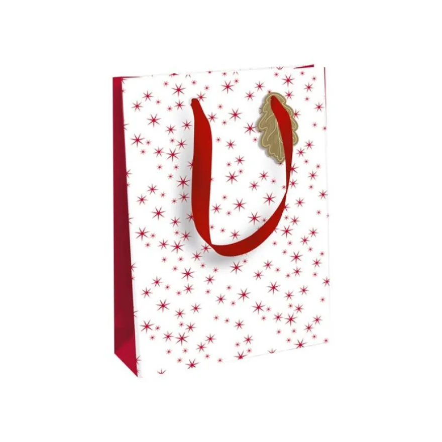 Clairefontaine - Sac cadeau - 21,5 cm x 10,2 cm x 25,3 cm - pomme d'amour blanc/rouge