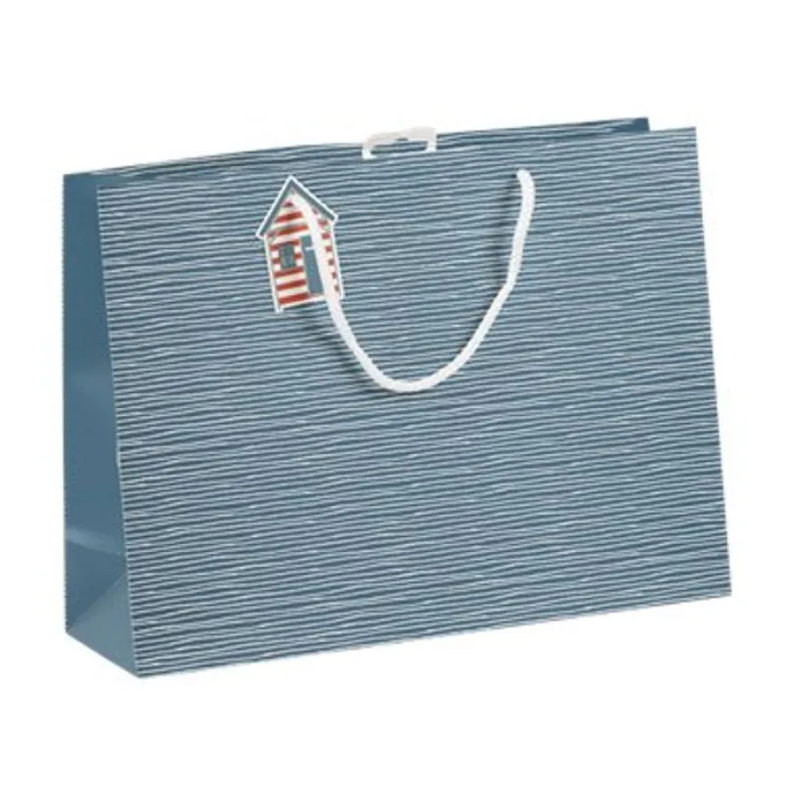 Clairefontaine - Sac cadeau - dieppe bleu/blanc - 37,3 cm x 11,8 cm x 27,5 cm