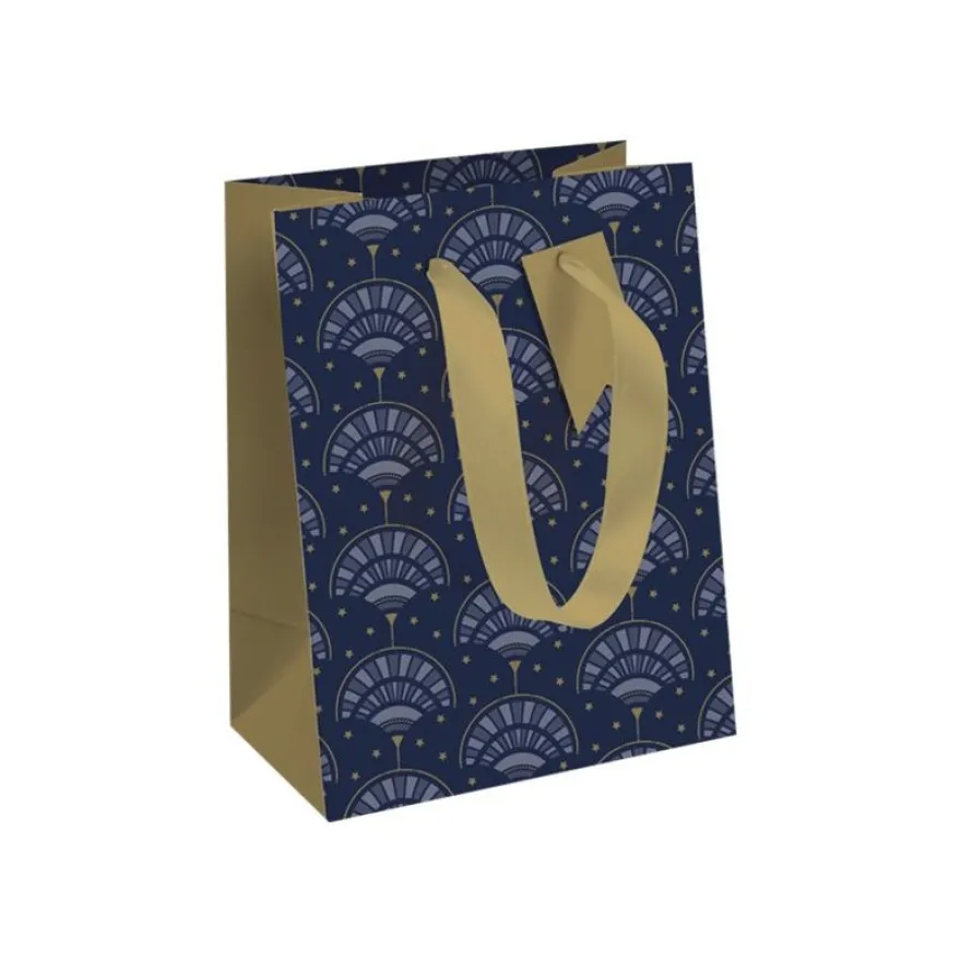Clairefontaine - Sac cadeau - 21,5 cm x 10,2 cm x 25,3 cm - nuit étoilée bleu/or