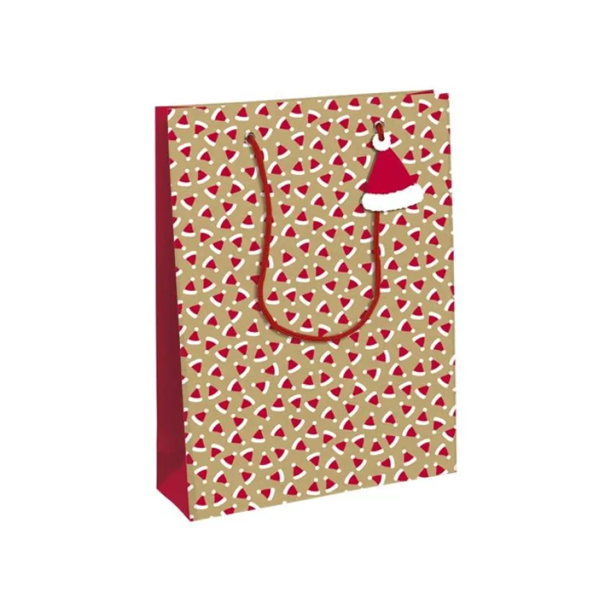 Clairefontaine - Sac cadeau kraft - pain d'épices blanc - 26,5 cm x 14 cm x 33 cm