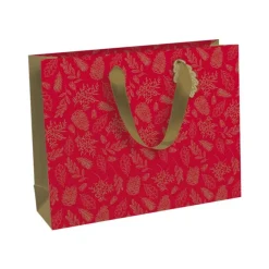 Clairefontaine - Sac cadeau - 37,3 cm x 11,8 cm x 27,5 cm - pomme d'amour rouge/or
