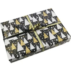 Clairefontaine Alliance - Papier cadeau - 70 cm x 50 m - 60 g/m² - motif sapins fond noir