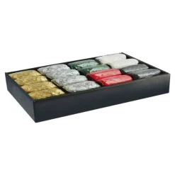 Clairefontaine Christmas - ruban d'emballage cadeau - 20 m x 13 mm - noir, blanc, argent, rouge, vert, or - polypropylène
