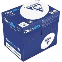 Clairefontaine CLAIRALFA - Papier ultra blanc - A4 (210 x 297 mm) - 80 g/m² - 2500 feuilles (carton de 5 ramettes)