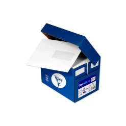 Clairefontaine Clairalfa - 250 Enveloppes C5 162 x 229 mm - 90 gr - fenêtre 45x100 mm - blanc - bande adhésive