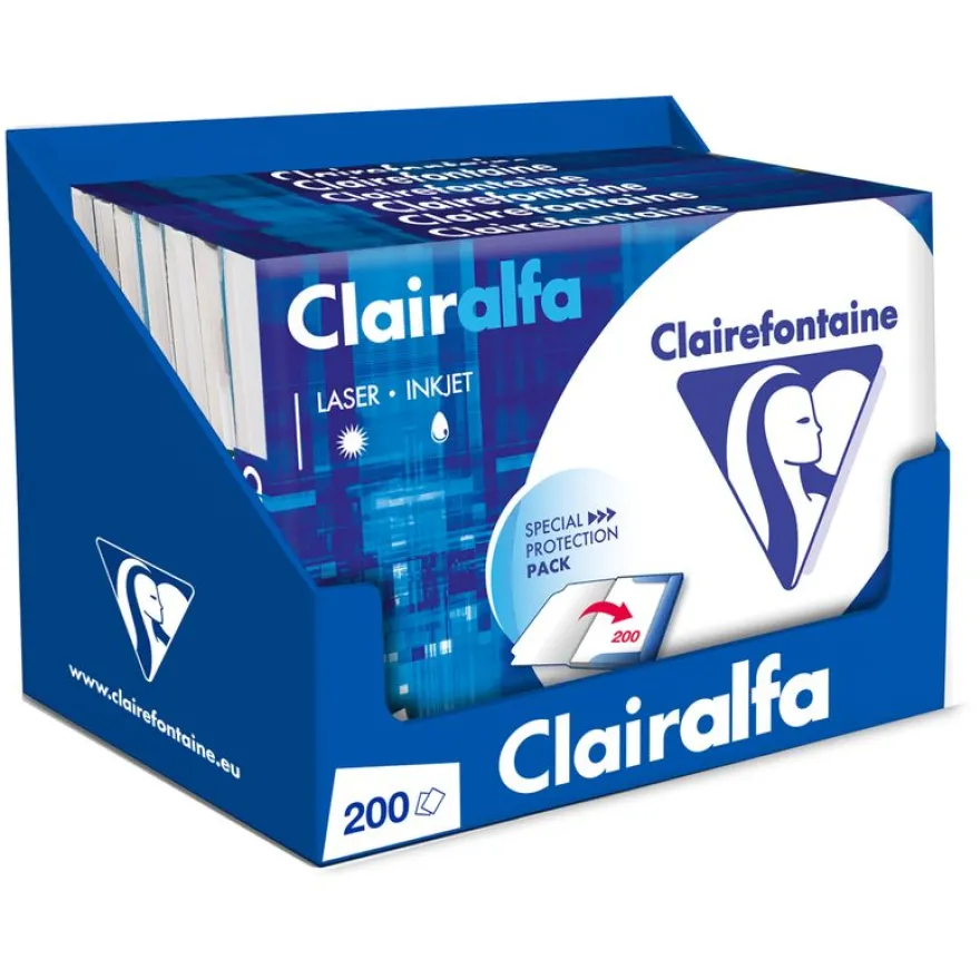 Clairefontaine CLAIRALFA - Papier ultra blanc - A4 (210 x 297 mm) - 80 g/m² - Ramette de 200 feuilles - étui spécial