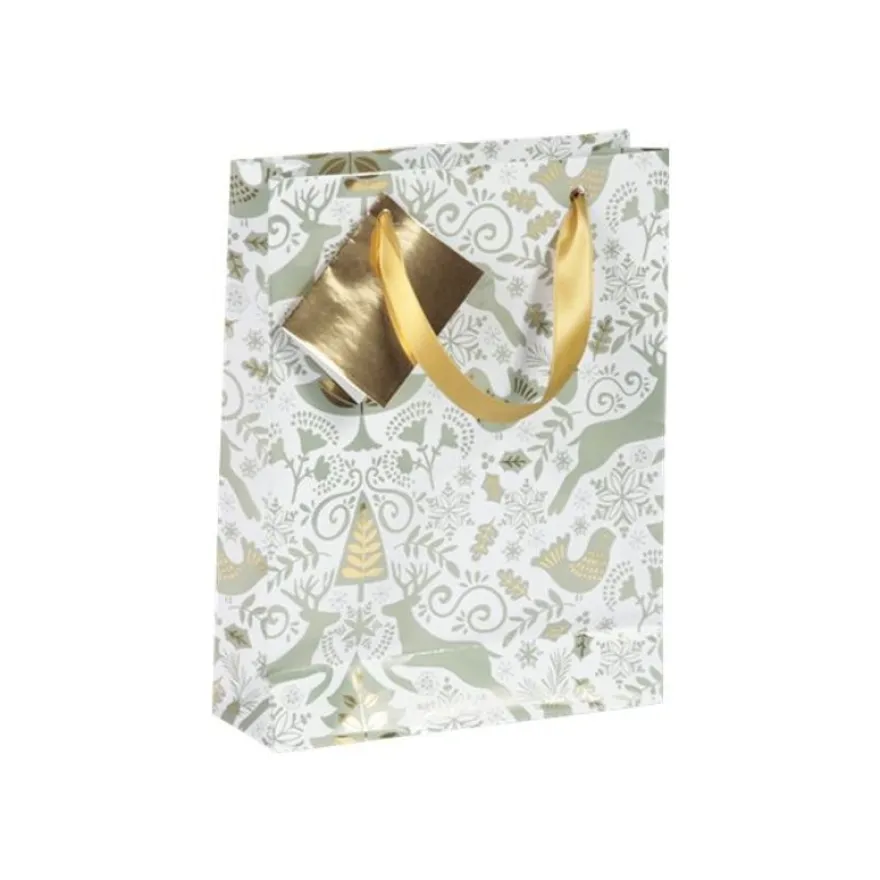 Clairefontaine Dans les bois - Sac cadeau medium - 17 cm x 6 cm x 22 cm - vert