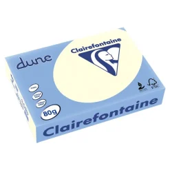 Clairefontaine Dune - Papier couleur - A4 (210 x 297 mm) - 80g/m² - Ramette de 500 feuilles - ivoire