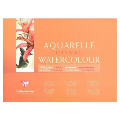 Clairefontaine Etival - Bloc de papier aquarelle - 25 feuilles 30 x 40 cm - 300 g/m²