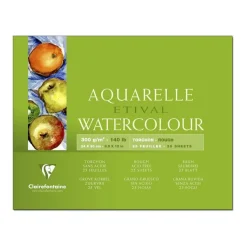 Clairefontaine Etival - Bloc de papier aquarelle grain torchon - 25 feuilles 24 x 30 cm - 300 g/m²
