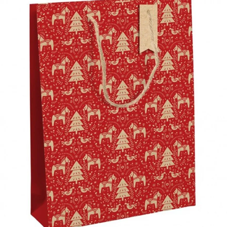 Clairefontaine Eurowrap - Sac cadeau - 26,5 cm x 14 cm x 33 cm - dalécarlie rouge