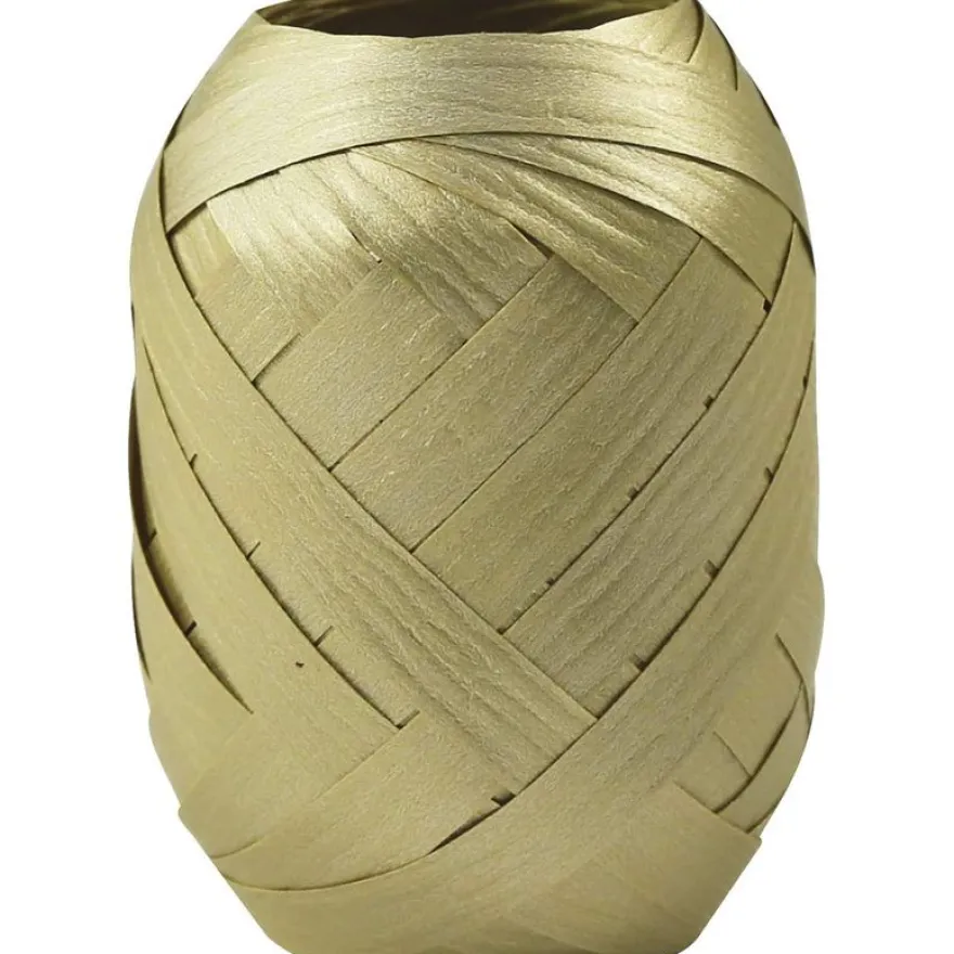 Clairefontaine Eurowrap Christmas - Bolduc mat - ruban d'emballage cadeau - or
