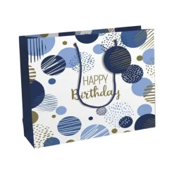 Clairefontaine Excellia - Sac cadeau - 37 x 12 x 27,5 cm - joyeux anniversaire - bleu