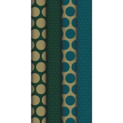 Clairefontaine Excellia - Papier cadeau - 70 cm x 5 m - 80 g/m² - différents modèles à pois bleu et vert