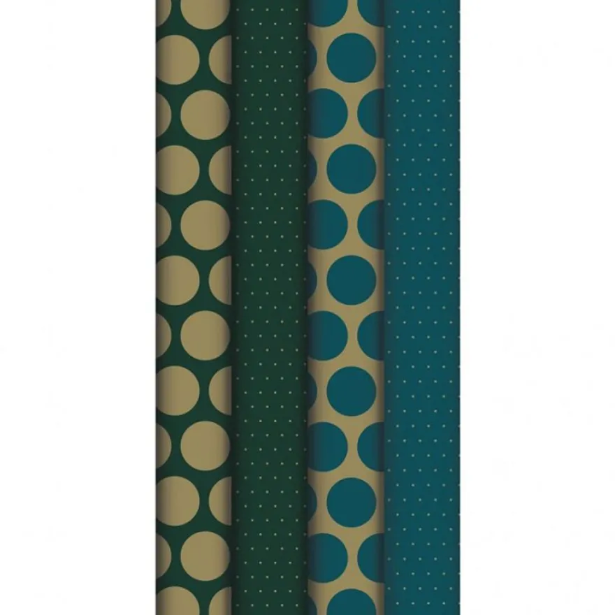 Clairefontaine Excellia - Papier cadeau - 70 cm x 5 m - 80 g/m² - différents modèles à pois bleu et vert