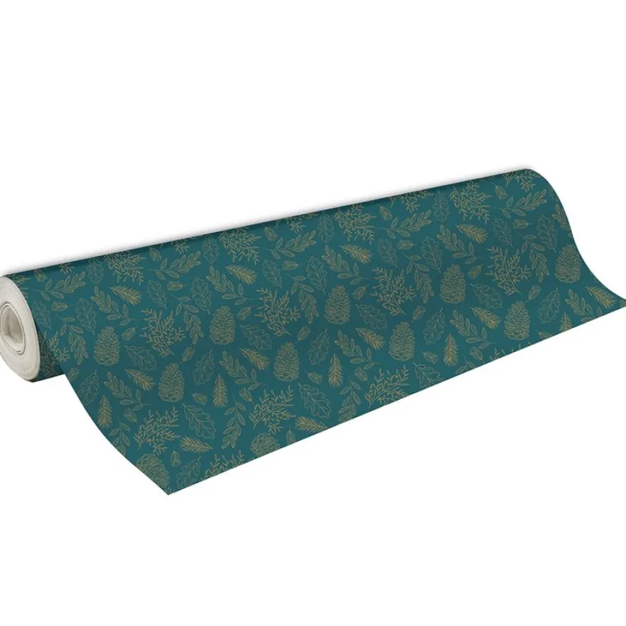 Clairefontaine Excellia - Papier cadeau - 70 cm x 50 m - 80 g/m² - motif feuillage or