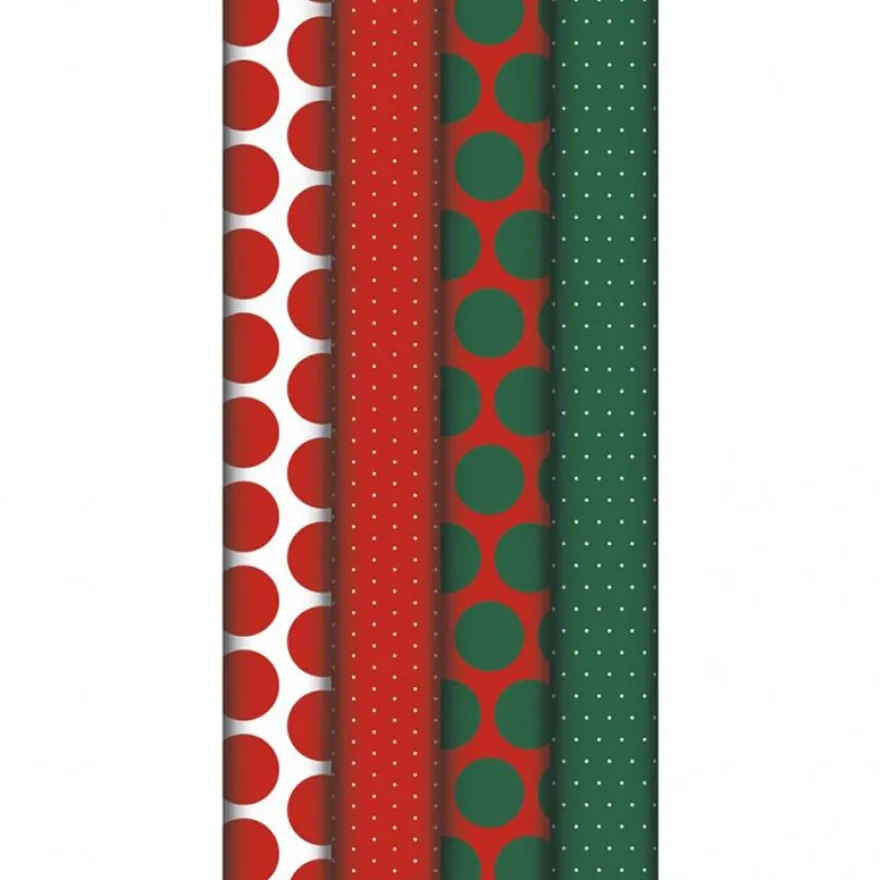 Clairefontaine Excellia - Papier cadeau - 70 cm x 5 m - 80 g/m² - différents modèles à pois rouge et vert