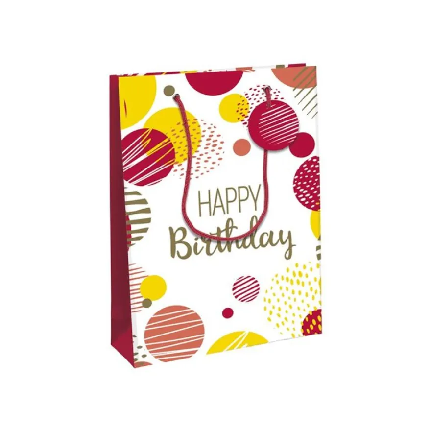 Clairefontaine Excellia - Sac cadeau - 26,5 x 14 x 33 cm - joyeux anniversaire - rose