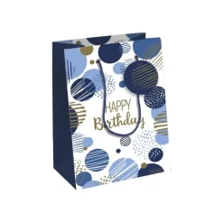 Clairefontaine Excellia - Sac cadeau - 21,5 x 10,2 x 25,3 cm - joyeux anniversaire - bleu
