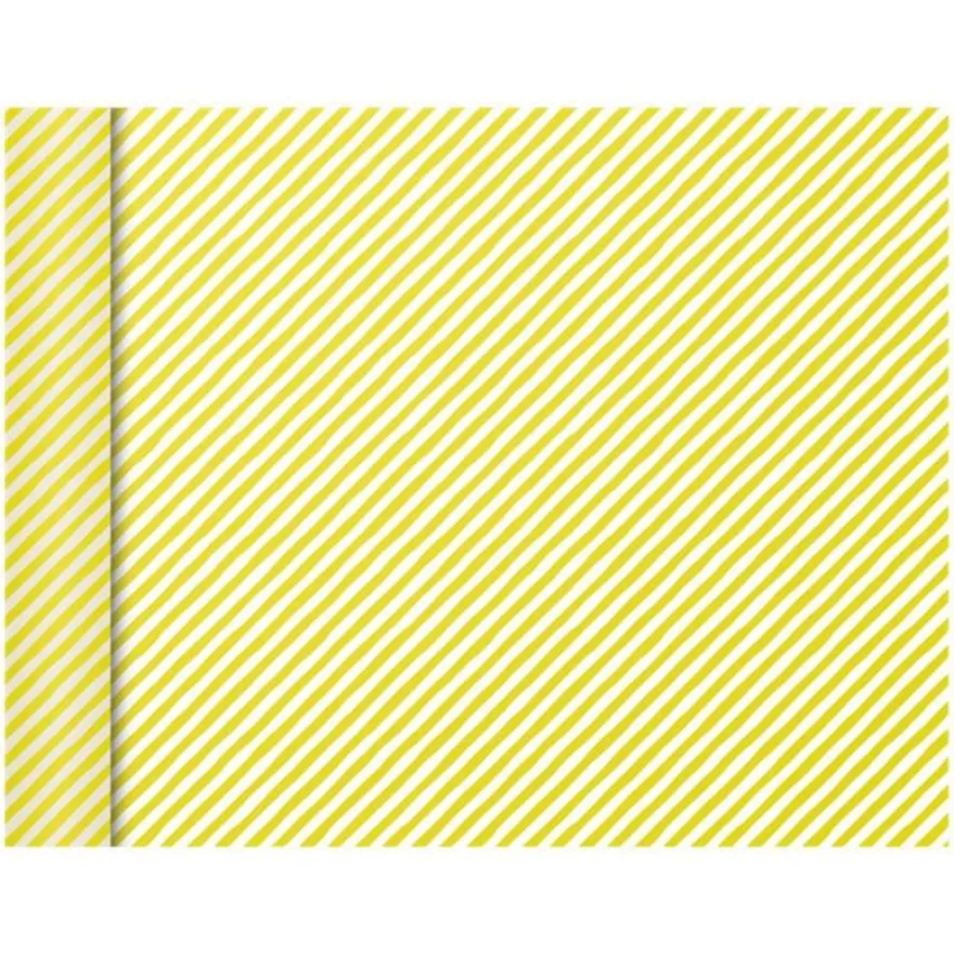 Clairefontaine Excellia Tiny Rolls - Papier cadeau rayures jaune - 35 cm x 5 m - 80 g/m²
