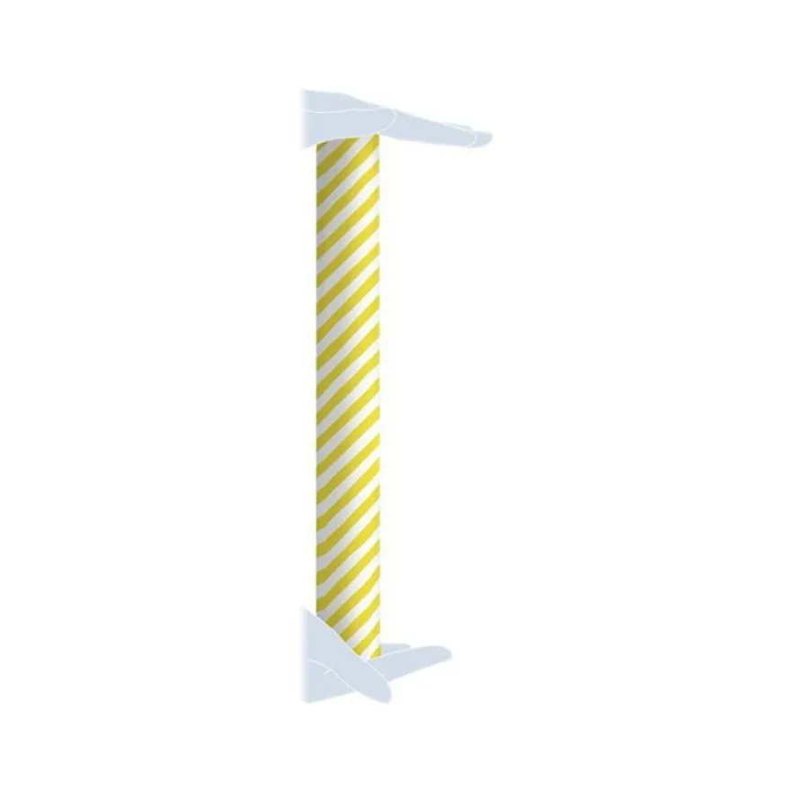 Clairefontaine Excellia Tiny Rolls - Papier cadeau rayures jaune - 35 cm x 5 m - 80 g/m²