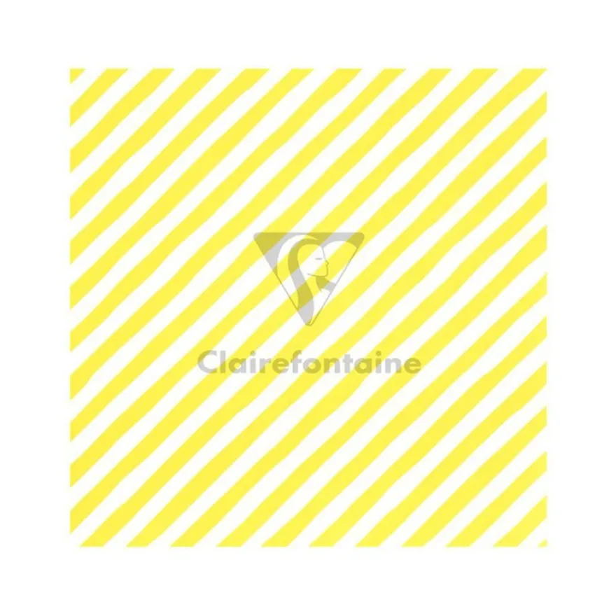 Clairefontaine Excellia Tiny Rolls - Papier cadeau rayures jaune - 35 cm x 5 m - 80 g/m²