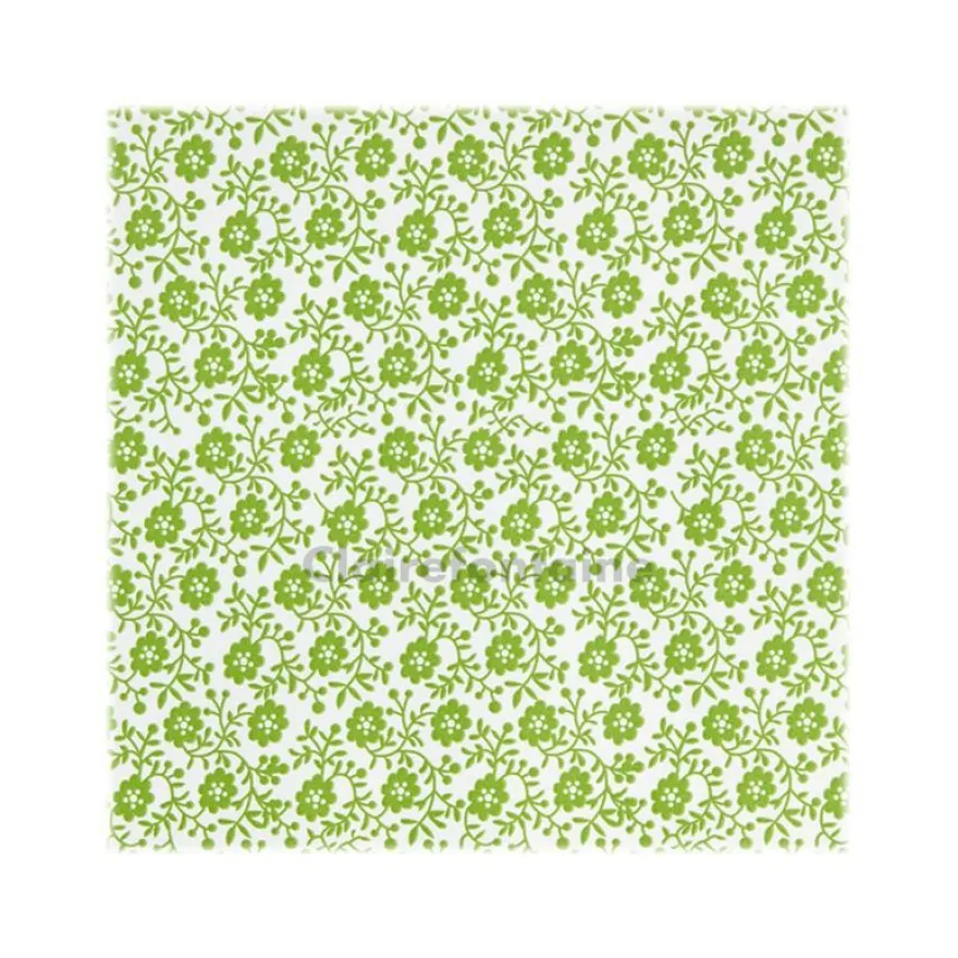 Clairefontaine Excellia Tiny Rolls - Papier cadeau fleurs vertes - 35 cm x 5 m - 80 g/m²