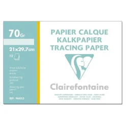 Clairefontaine Fine Arts - Pochette papier à dessin calque - 12 feuilles - A4 - 70G