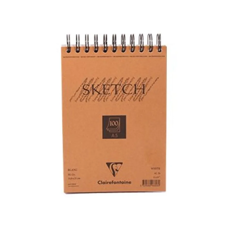 Clairefontaine Fine Arts - Bloc dessin croquis - 100 feuilles - A5 - 90 gr - blanc