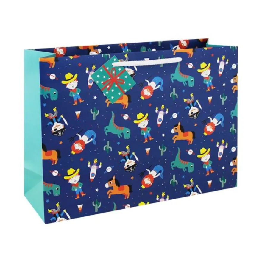 Clairefontaine Héros de mon enfance - Sac cadeau - 37,3 cm x 11,8 cm x 27,5 cm - bleu