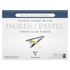 Clairefontaine Ingres Pastel - Bloc de papier dessin - 25 feuilles 30 x 40 cm - 130 g/m²